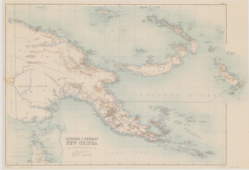 Map of British and German New Guinea in 1906