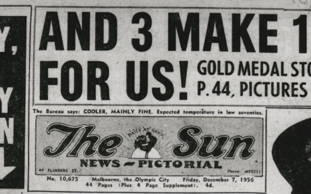 Headlines for December 7, 1956 issue of The Sun news-pictorial 