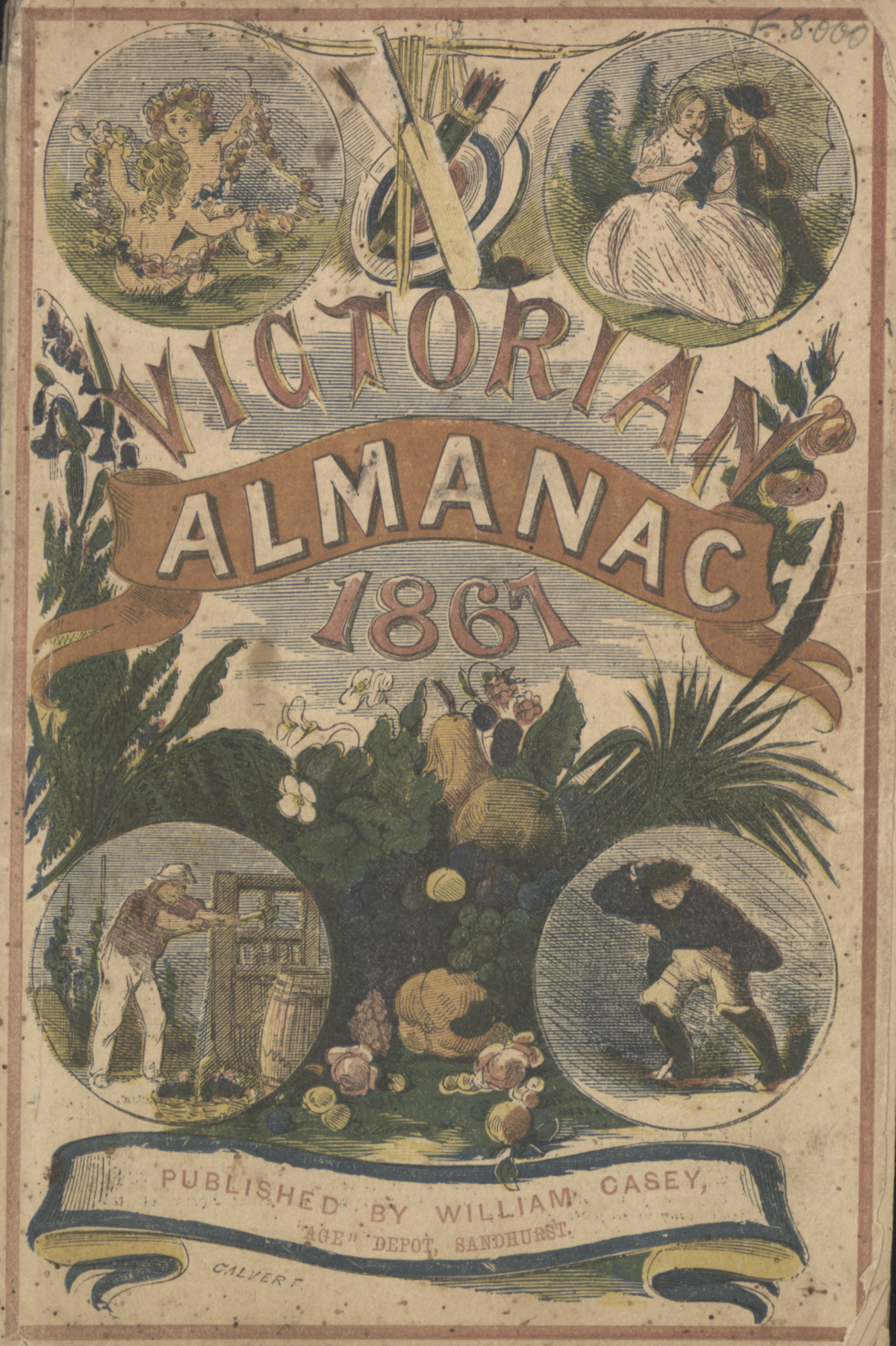 Cover of an almanac for the state of Victoria, 1867
