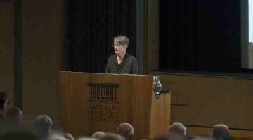 Professor Judith Brett delivering the 2019 Seymour Biography Lecture