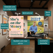 Covers of The Barefoot Investor by Scott Pape and She's on the Money by Victoria Devine with annotations reading relatable and non-judgemental, motivational, realistic and clear advice and quick read