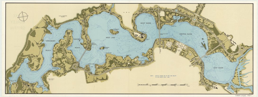 Map of Lake Burley Griffin foreshore development