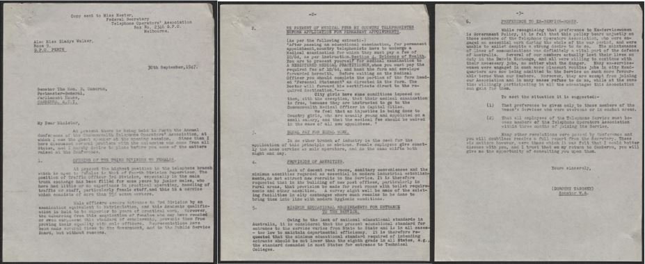 A three-page typewritten letter in black ink.